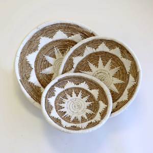 Decorative White & Natural Rope Woven Wall Art/Plate