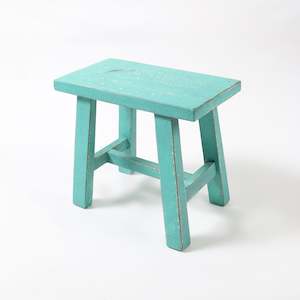 Small Distressed Light Green Stool