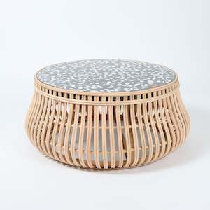 Eco-Crete Concrete and Rattan Coffee Table