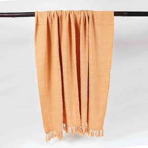 Orange Throw with Tassels