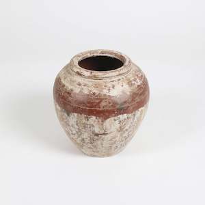 Red and White Patina Terracotta Pottery