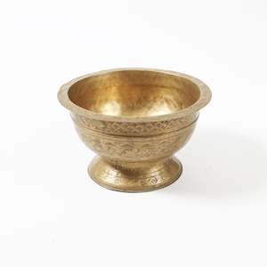 Original Solid Brass Flower Patterned Bowl