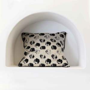 Black Spotted Beige Cotton Cushion Cover