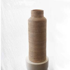 White Woven Rattan Vase