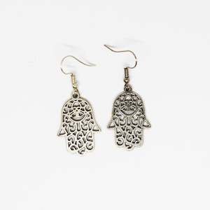 Hamsa Hand Silver Egyptian Earring