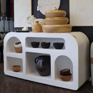 Small White Mediterranean Shelving Unit