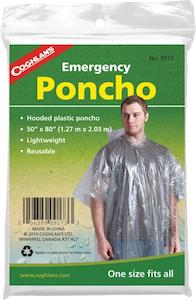 Camping equipment: Coghlans Emergency Poncho