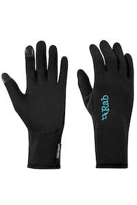 Camping equipment: Rab Power Stretch Womens Contact Gloves, Black