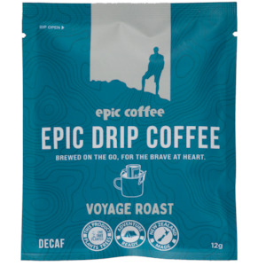 Camping equipment: Epic Voyage Roast (Decaf) 10pk Drip Coffee