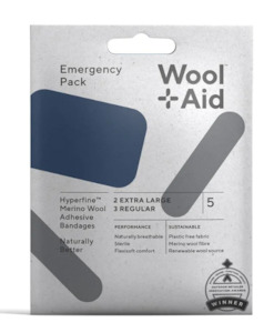 Camping equipment: Wool Aid Merino Wool Adhesive Bandages - Emergency Pack 5pcs