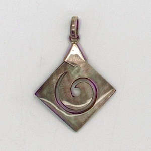 Mother of Pearl Spiral Diamond Pendant