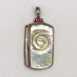 Mother of Pearl Rectangle Koru Pendant