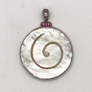 Mother of Pearl Large Spiral Pendant