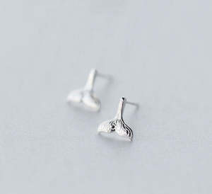 Gift: Sterling Silver Earrings - Koru Tattoo Whale Tail