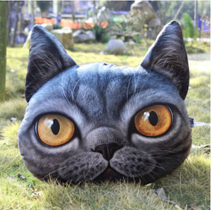 Gift: Cute Cat Cushion L - Black