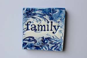 Gift: Square Tile - Blue Family