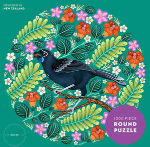 North Island Kokako Round 1000 Piece Puzzle