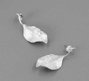 Sterling Silver Leaf  Earrings