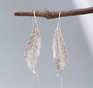 Gift: Sterling Silver Hook Earrings - Leaf