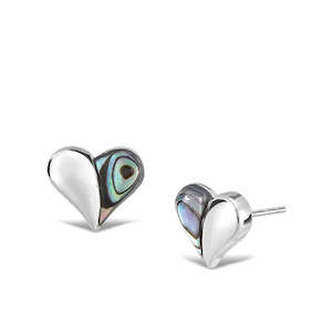 Gift: Sterling Silver Heart Paua Stud