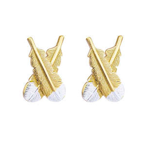 Gold Huia Feather Earrings