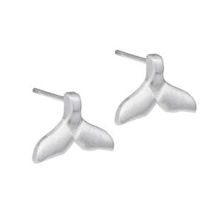 Silver Whale Fluke Studs