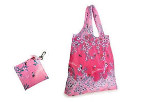 Reusable Carry Bag -Manuka Flowers & Birds Pink