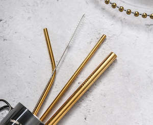 Gift: Stainless Steel  Drinking Straws Set 4