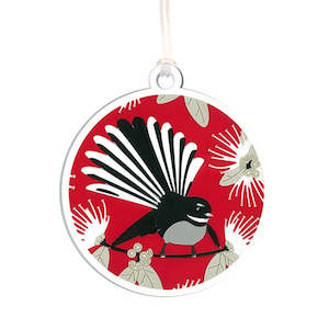 Bag Tag Flirting Fantails Red