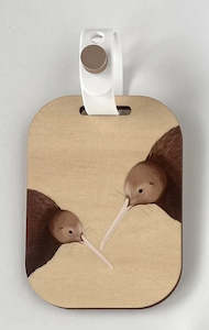 Wood Luggage Tags Kiwi