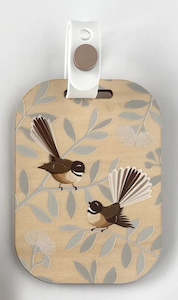 Wood Luggage tags Fantail