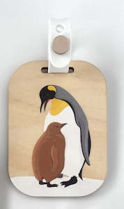 Wood Luggage Tags King with Baby