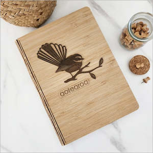 Gift: Bamboo Journal: Piwakawaka/Fantail River Rimu Veneer