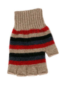 Possum Merino - Fingerless - Multi Striped Gloves