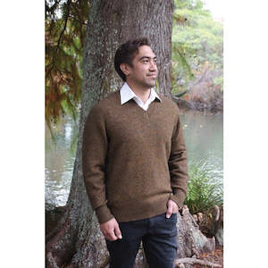 9830 Merino Possum Men's Plain V-Neck Jumper