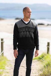 Merino Possum Textured Diamond Jumper