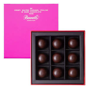 Bennetts 9 Pieces Crispy Salted Caramel Praline in Dark Chocolate