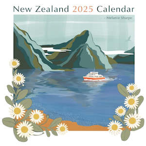 Gift: New Zealand 2025 Wall Calendar - Melanie Sharpe