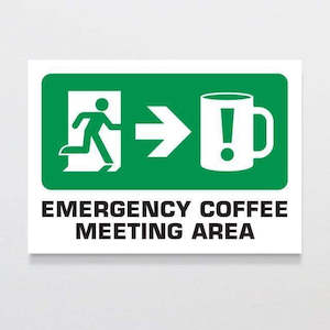 Gift: A5 Wooden Sign - Emergency Coffee