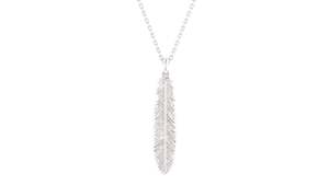 Sterling Silver Necklace Fantail Feather