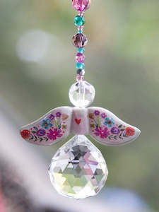 Crystal Angel Sun Catcher - Cream Wings