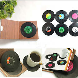 Retro Vinyl Record Coasters - set of 6