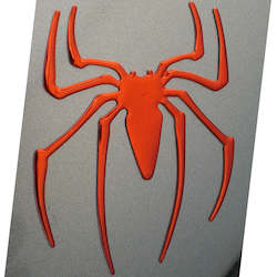 Toy: Spider car decal sticker - silver, gold, red