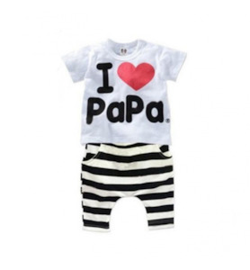 Kids Clothing 120 CM I Love Papa Children Clothing