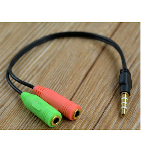 3.5mm Audio Microphone Earphones Adapter