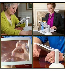 Large Reading Magnifier with LED light and stand Brighter Viewer Holder LED