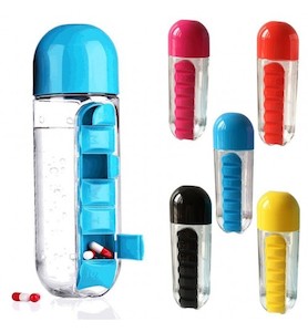 7 Daily Pill Box Water Bottle