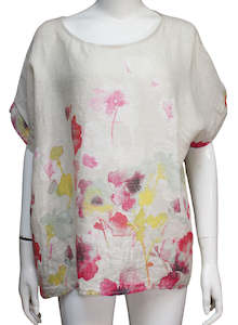 Clothing: Anne + Kate Italian Flower Garden Linen Top