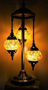 Turkish Mosaic 3 Globe Floor Lamp - Yellow/Gold