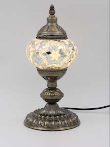 Electric Lamps: Turkish Mosaic Table Lamp 33cm - White